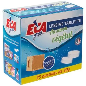 Lessive tablette au savon végétal x 25 - ECA PROS
