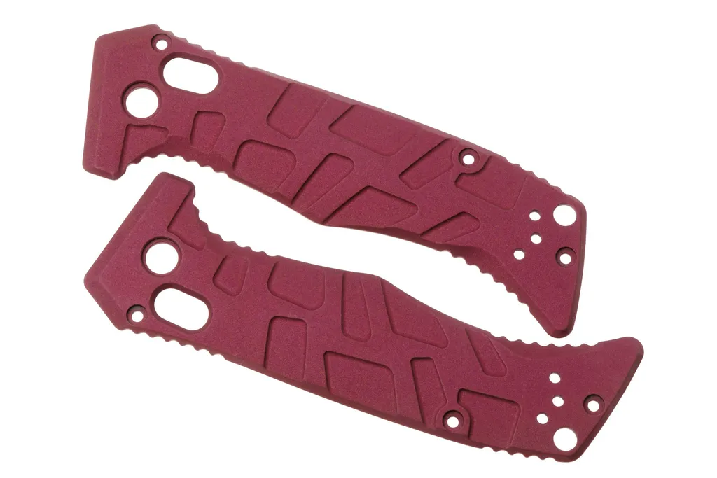Lex Custom Benchmade Mini Adamas Scales MATH320 Turtle Cranberry Frost Titanium, plaquettes de manche