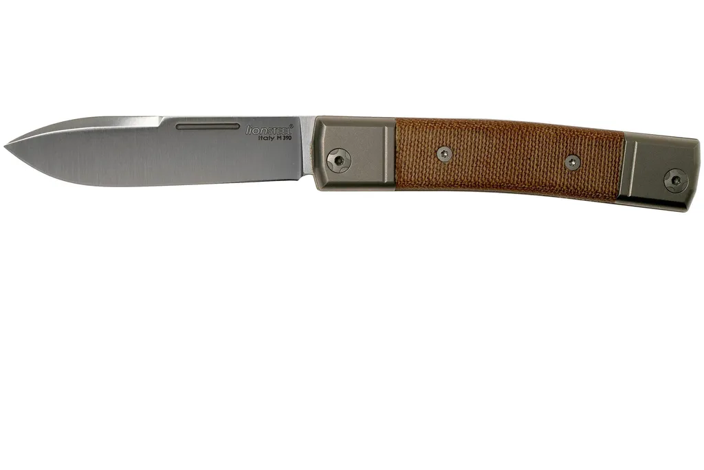 LionSteel BestMan BM2 CVN Natural Canvas Micarta couteau de poche slipjoint