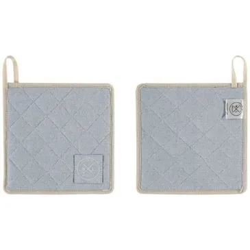 Lot 2 maniques 20 x 20 cm Bleu Ciel - Coton recyclé - WITLOFT