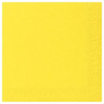 Lot 20 serviettes 33 x 33 cm Jaune - DUNI
