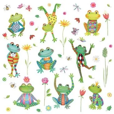 Lot 20 serviettes en papier 33 x 33 cm - Grenouilles - AMBIENTE
