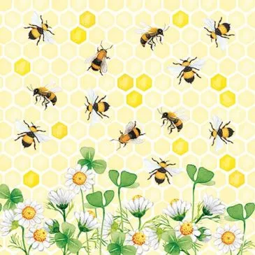 Lot 20 serviettes en papier 33 x 33 cm - Joie des Abeilles - AMBIENTE