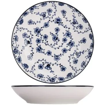 Lot 4 assiettes creuses 20 cm - Flor Azul - COSY & TRENDY