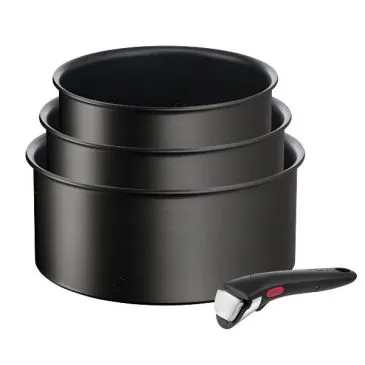 Lot de 3 casseroles 16 à 20 cm + poignée - Ingenio Eco Resist - TEFAL