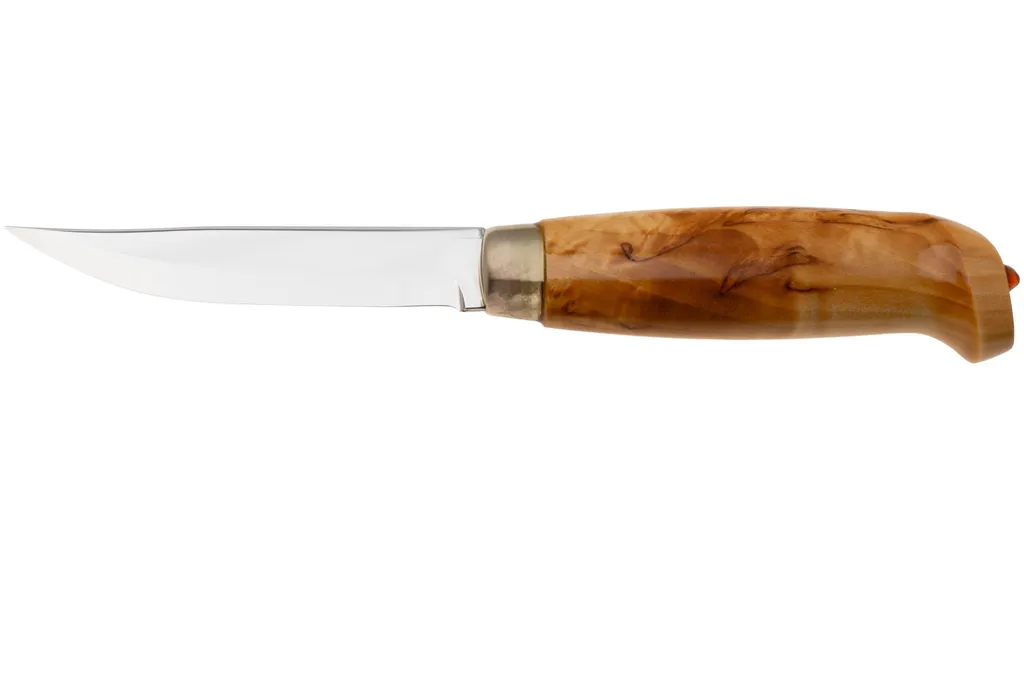 Marttiini Lynx 121 121010, Satin Stainless Steel, Curly Birch couteau de outdoor