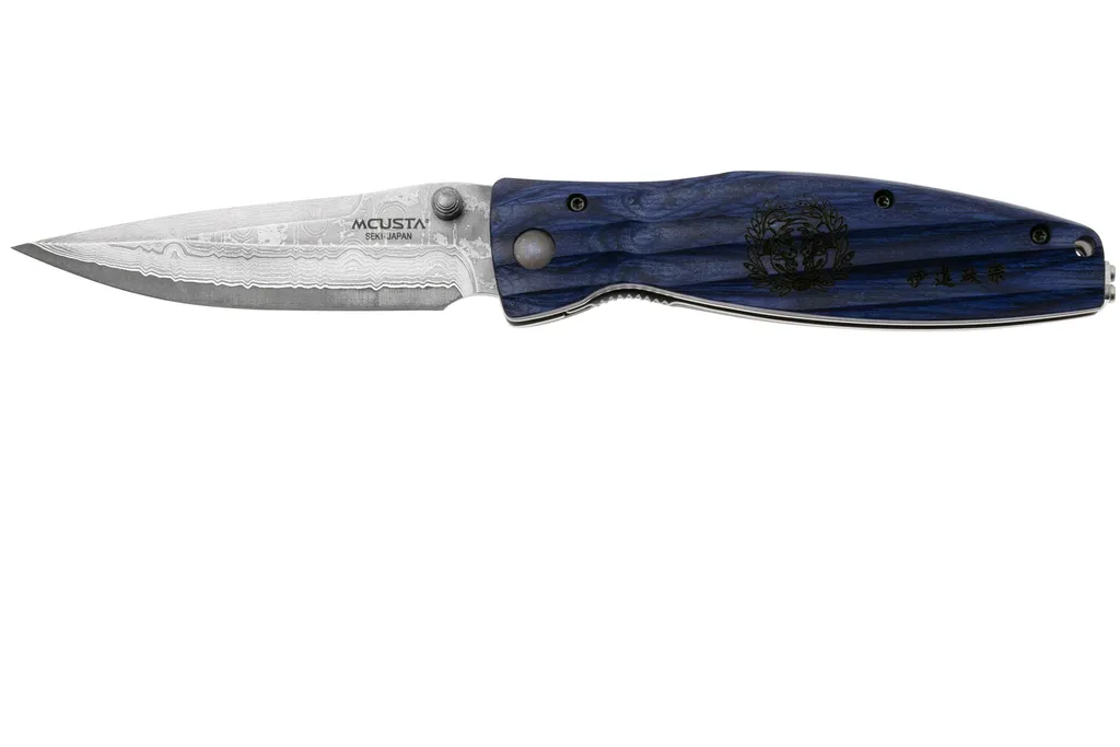Mcusta MC-0186D Sengoku Date Masamune, blue pakkawood, couteau de gentleman