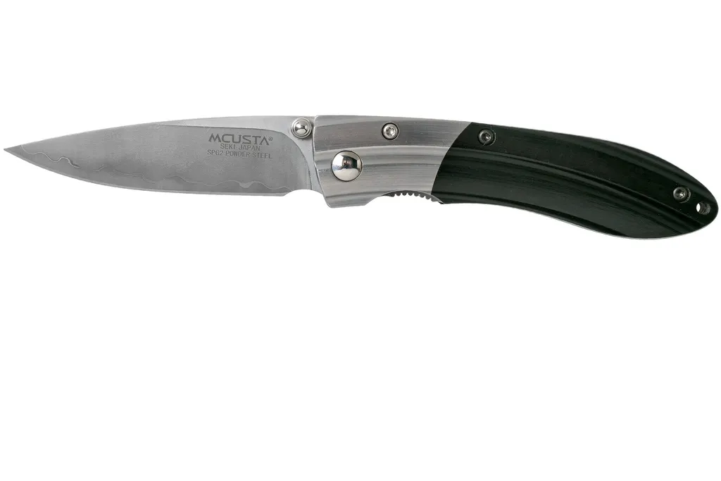 Mcusta MC-142G Ripple, SPG2 Black Pakka Wood couteau de poche