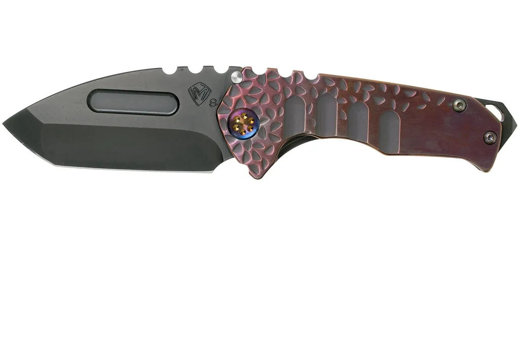 Medford Praetorian Genesis "T" - S35VN Tumbled, PVD Tanto, Violet Ano Falling Leaf, couteau de poche