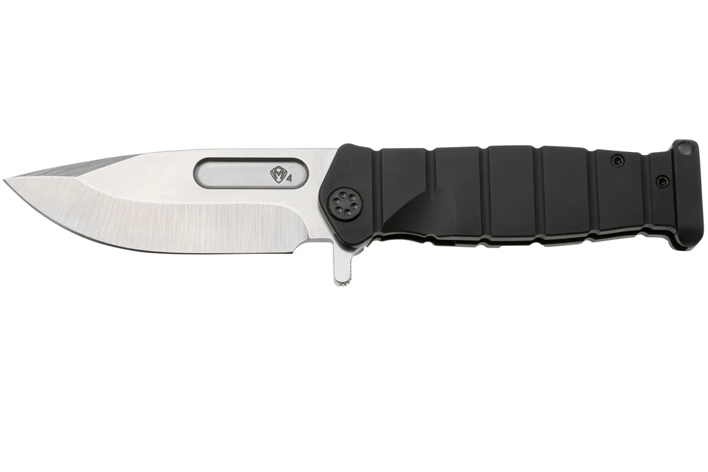 Medford USMC Fighter Flipper 25-UFF-04 S45VN Tumbled Blade, DLC Handles, Black Hardware, DLC Clip et Pommel, couteau de poche