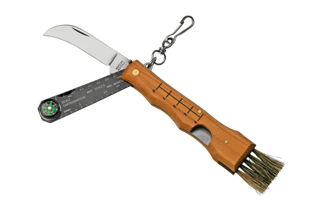 Mercury Mico 2 9M2UFC Olive Wood, couteau à champignon avec boussole