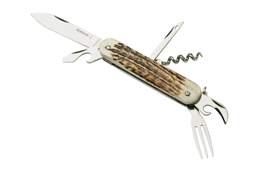 Mercury Multi-Tool Knife 913-6DC Stag, 6 fonctions, couteau de poche
