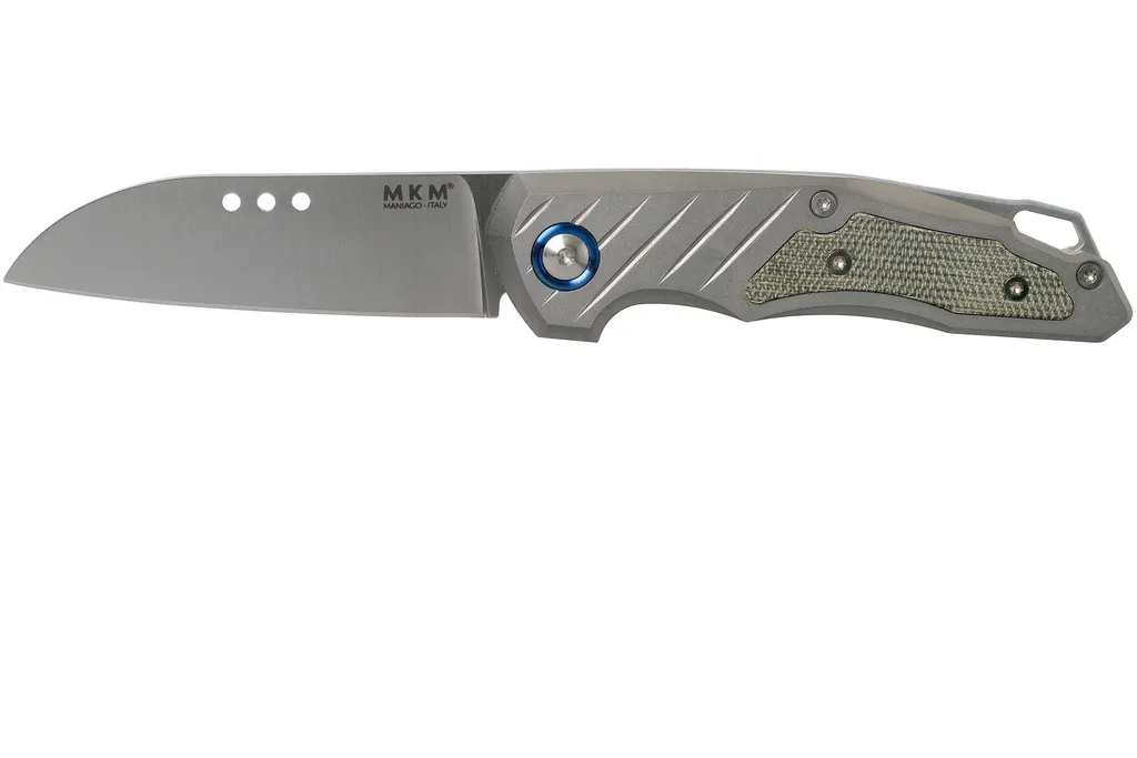 MKM Root RT-GCT Titanium Green Canvas Micarta couteau de poche, Jens Anso design