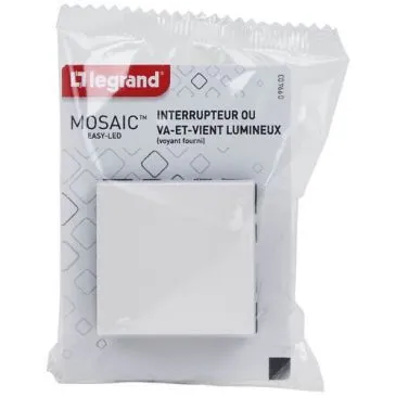 Mosaic interrupteur va/vient lumineux 2 modules blanc compo - LEGRAND