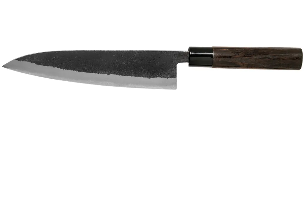 Munetoshi Nashiji Black Gyuto couteau de chef 21 cm