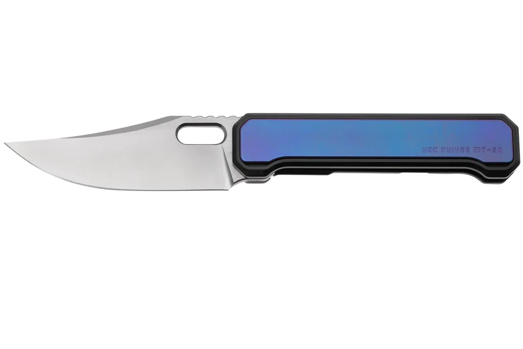 NOC Knives MT-30 MT-3007 Bead Blasted M390, Blurple Titanium Inlays, couteau de poche