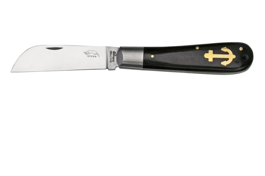 Otter Anchor Knife 173 R.m.L. Large Stainless, Grenadilla, Brass Anchor, couteau de poche