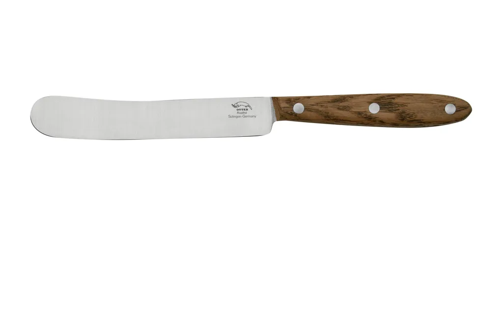 Otter Tafel couteau de table en bois de chêne et acier inoxydable 12,5 cm