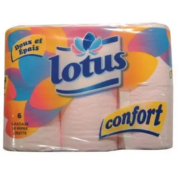 Papier wc 6 rouleaux rose lotus - LOTUS
