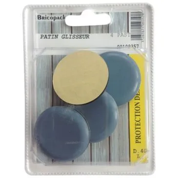 Patin glisseur - bleu - 40mm - sachet de 4 - BRICOPACK