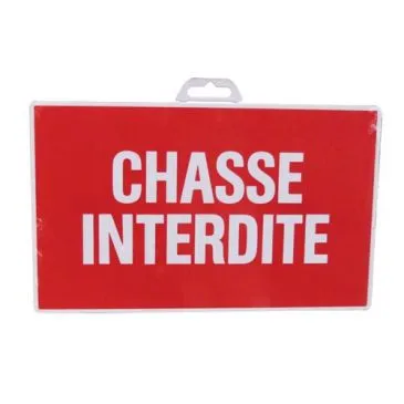 Plaque Chasse interdite - rouge/blanc - 330 x 200 mm  - NOVAP