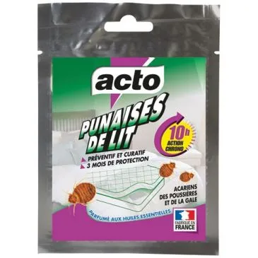 Plaquette punaises de  lit  et acariens - 34 g - ACTO