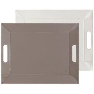 Plateau bicolore réversible 45 x 35 cm Taupe / Blanc - FREEFORM