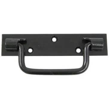 Poignée sur platine bouts carrés - L : 140 mm - noir - AFBAT