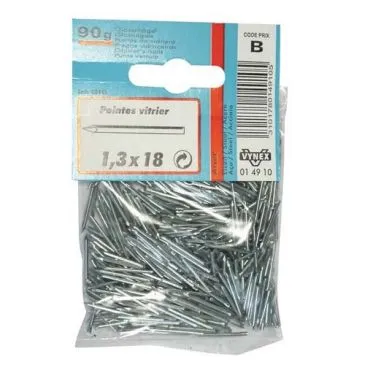 Pointe vitrier acier 1.3x18  90g - VYNEX