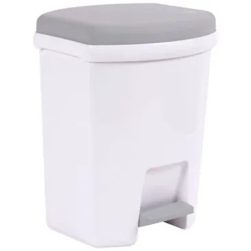 Poubelle à pédale 27L blanc gris béton - EDA