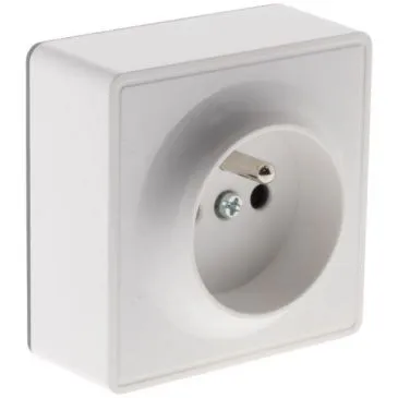 Prise 2pt 16a saillie vulco blanc sous film - ZENITECH