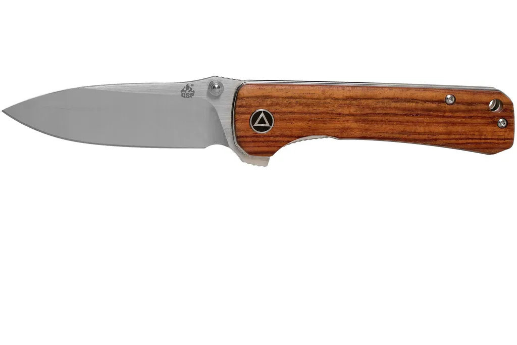 QSP Knife Hawk QS131-O1 Mkuruti Wood, Satin, couteau de poche