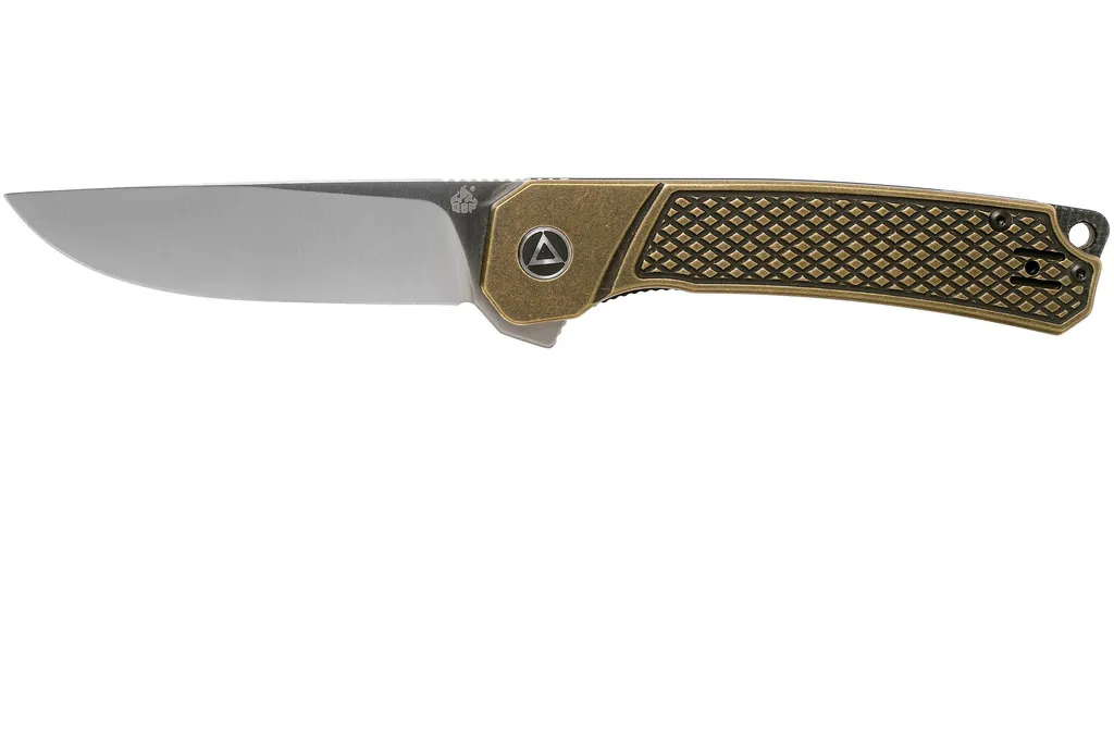 QSP Knife Osprey QS139-D1 Textured Brass, Satin, couteau de poche