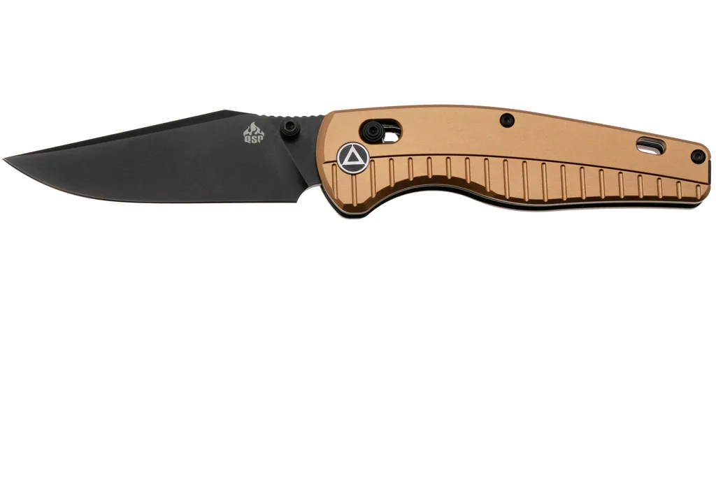 QSP Knife Reptile QS165-A2 PVD 14C28N, Champagne Aluminium, couteau de poche