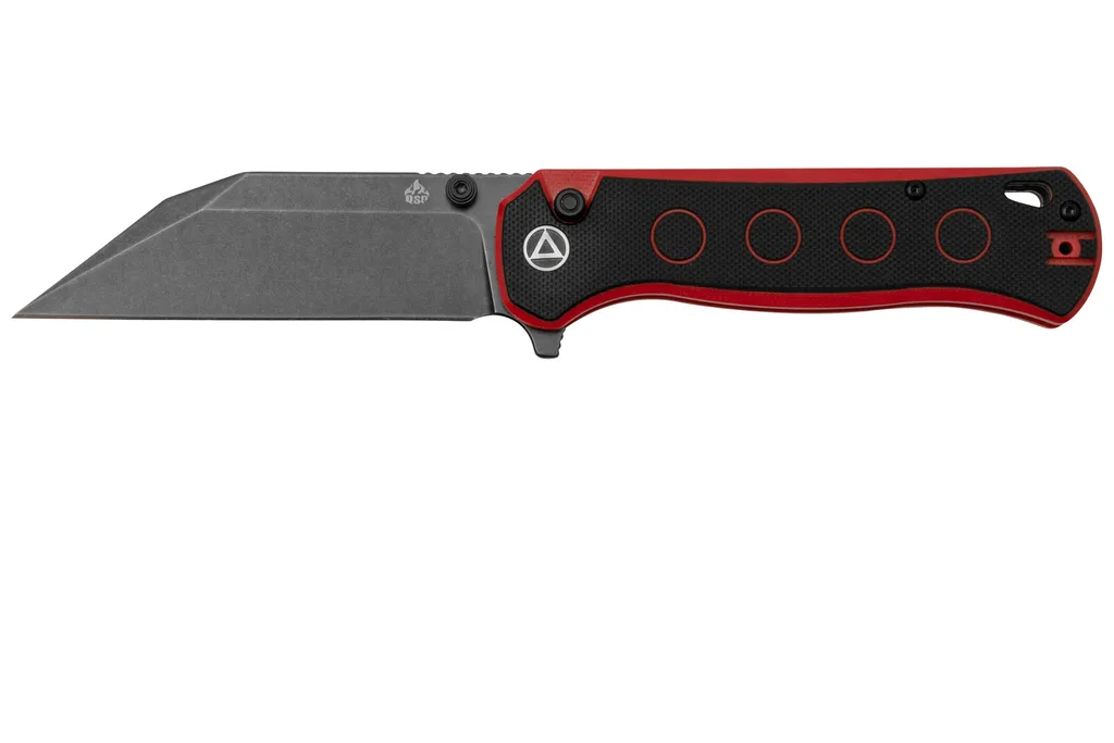 QSP Knife Swordfish QS149-A2 Red and Black G10, Black Stonewashed, couteau de poche