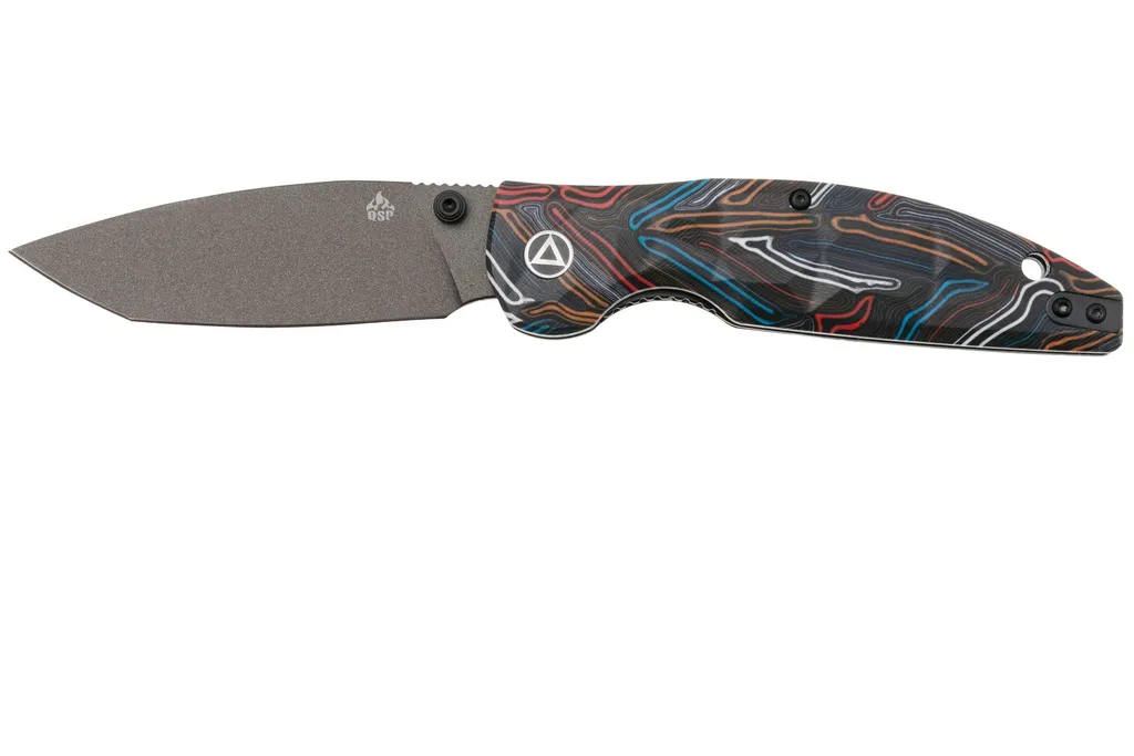 QSP Knife Turtle Punk QS158-A2 Ceramic Coated 14C28N Colorful G10, couteau de poche, Keanu Alfaro design