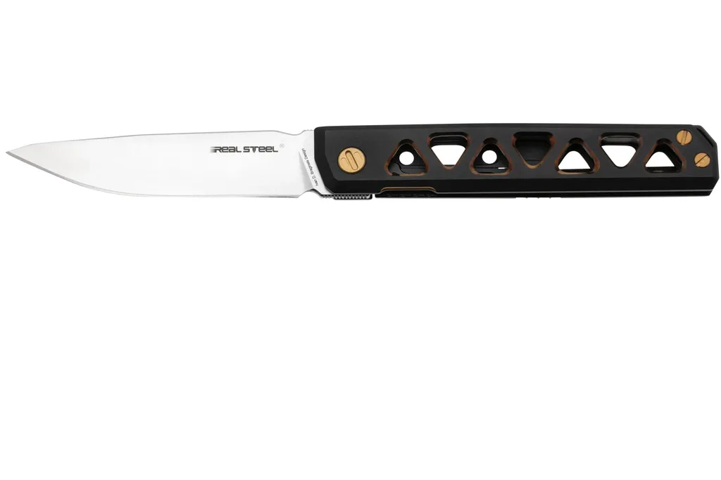 Real Steel Bruns Titanium, Black&Gold 7661G couteau de poche, Ivan Braginets design