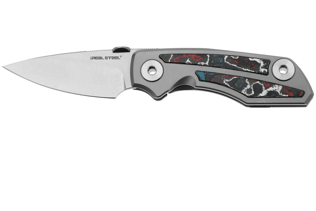 Real Steel Delta 2600, 7101NB, Stonewashed S35VN, Titanium Nebula Fatcarbon Inlay, couteau de poche