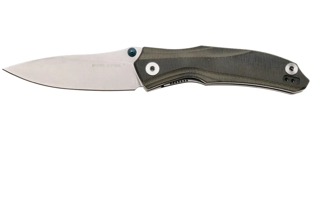 Real Steel Horus E802 Stonewashed 14C28N, Grey Micarta, couteau de poche