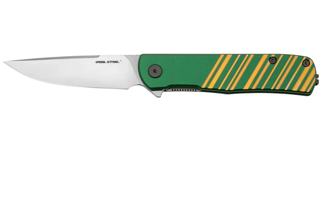 Real Steel Karly 6051, VG10, Green/Gold Aluminium, couteau de poche
