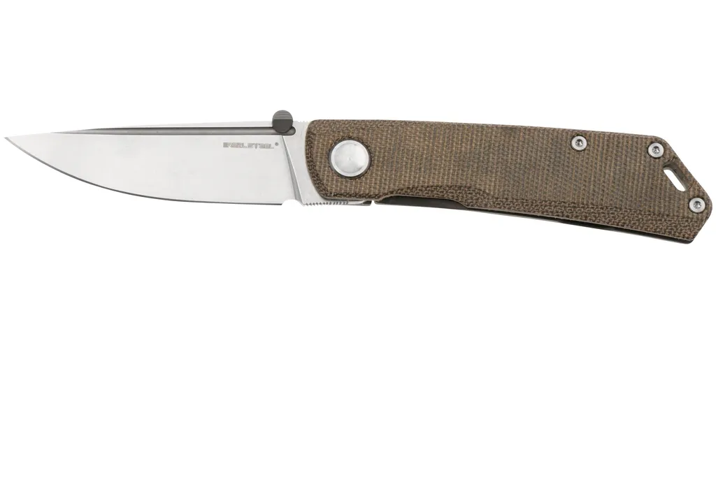 Real Steel Luna Boost 7074, Böhler N690, Titanium Framelock, Green Micarta, couteau de poche, Poltergeist design