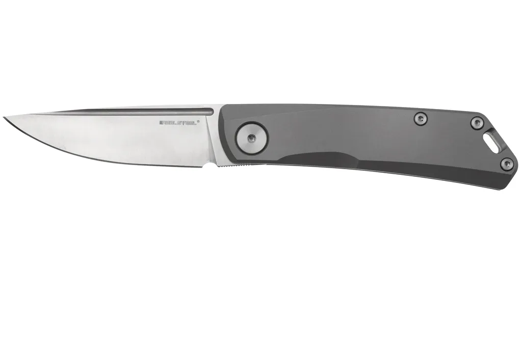 Real Steel Luna Titan 7001ST, Böhler N690, Titanium Slipjoint, couteau de poche, Poltergeist Design