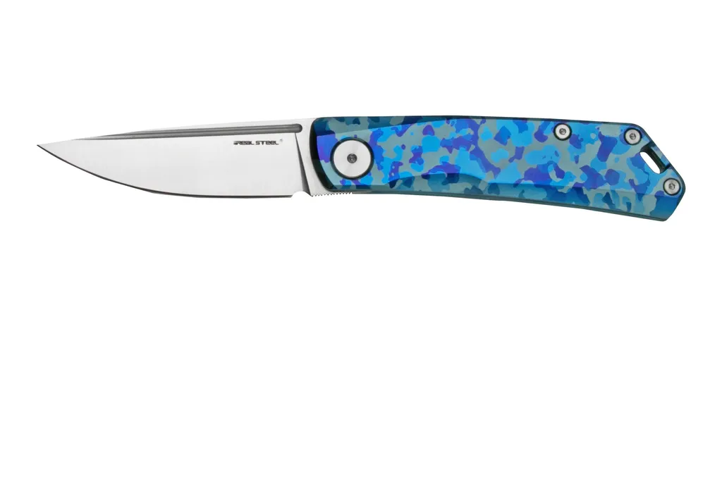 Real Steel Luna, Titanium Blue Camo 7001TC-BC couteau de poche slipjoint