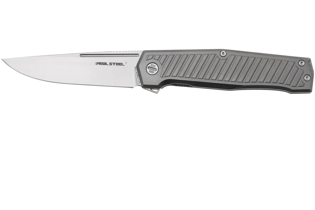 Real Steel Rokot 7645P Premium Frame Lock Flipper, Satin S35VN, Titanium, couteau de poche