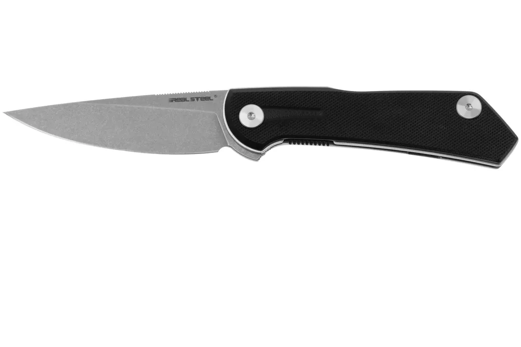 Real Steel Valore 7091BS Stonewashed Nitro-V, Black G10, couteau de poche, Poltergeist design