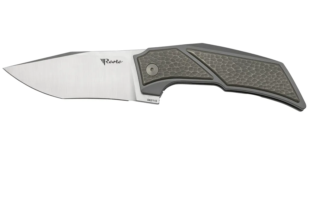 Reate T3500 Bead Blast Titanium couteau de poche, Tashi Bharucha design