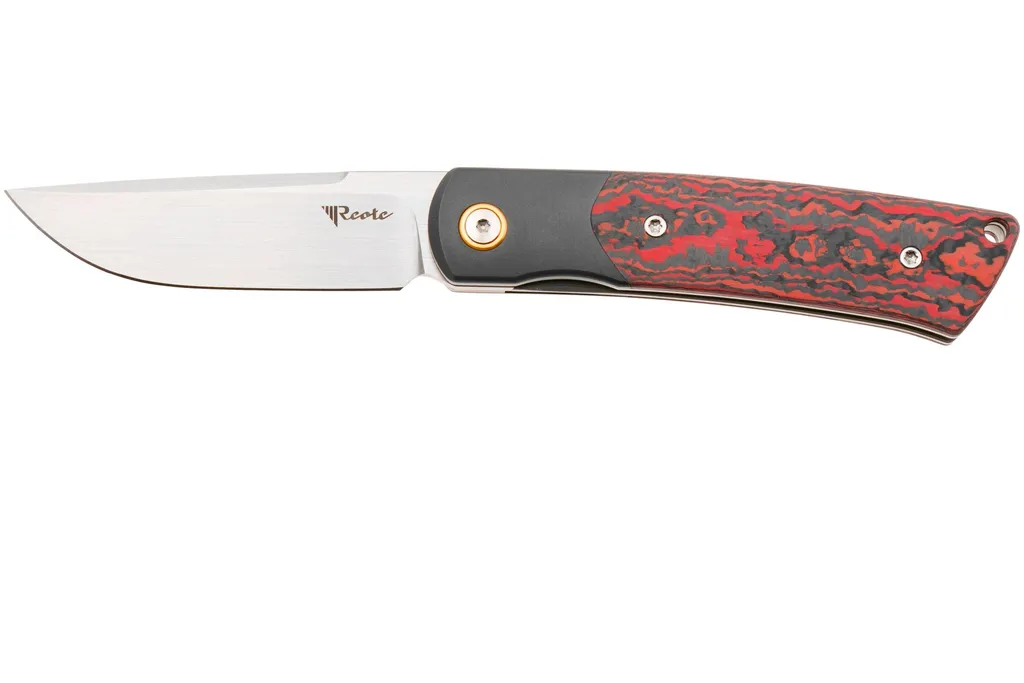 Reate Tribute Satin M390, Titanium FatCarbon Lava Flow, couteau de poche, Jack Chen design