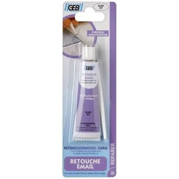 Retouche émail pinceau applicateur 20ml blanc - GEB