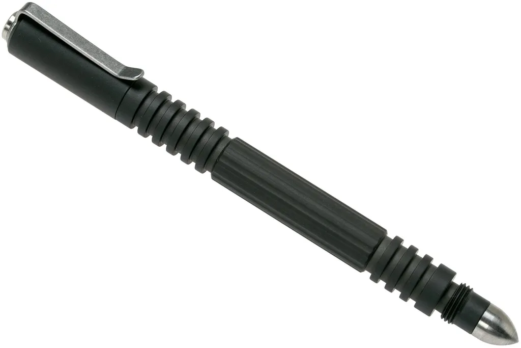Rick Hinderer Investigator Pen Stainless Steel, Black DLC, stylo tactique