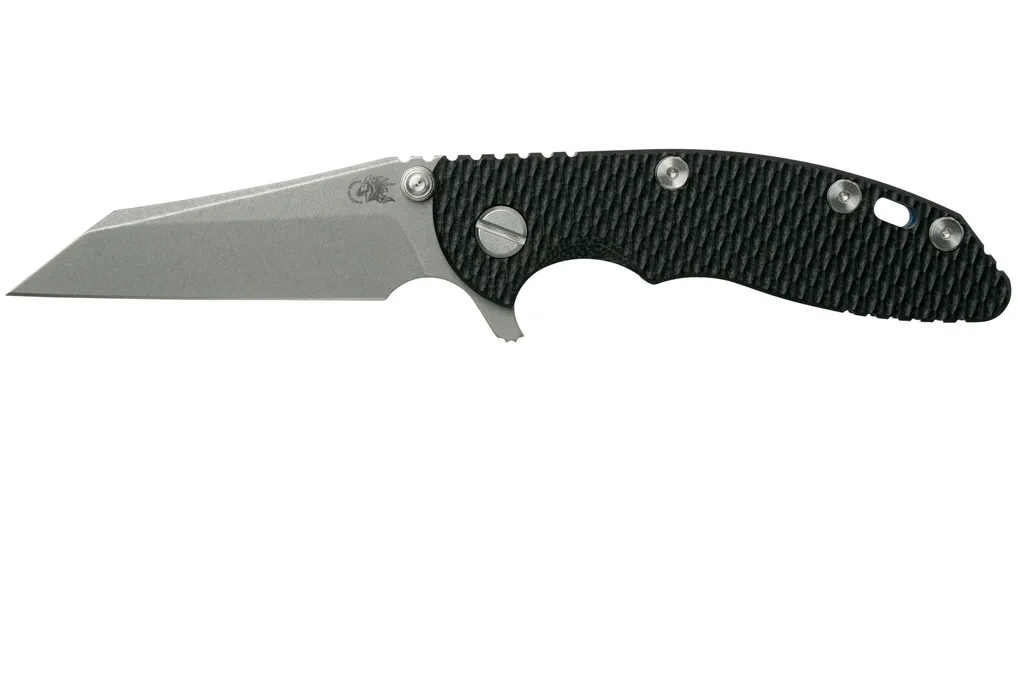 Rick Hinderer XM-18 3" Wharncliffe 20CV Acid Stonewash, Battle Blue, Black G10, couteau de poche